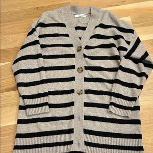 Primark Black and Tan Striped Cardigan